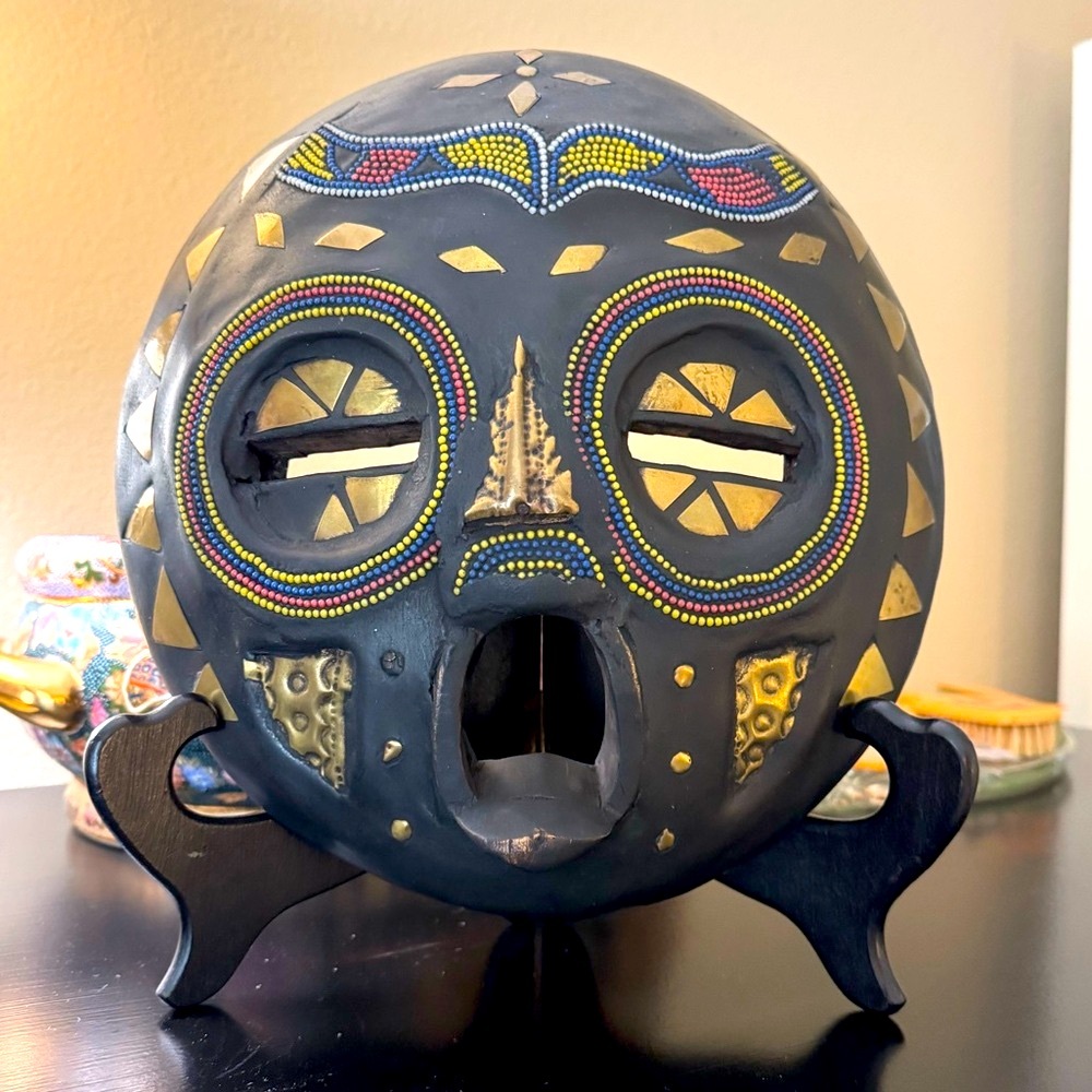 Decorative Ghanaian Tribal Mask (on Stand)